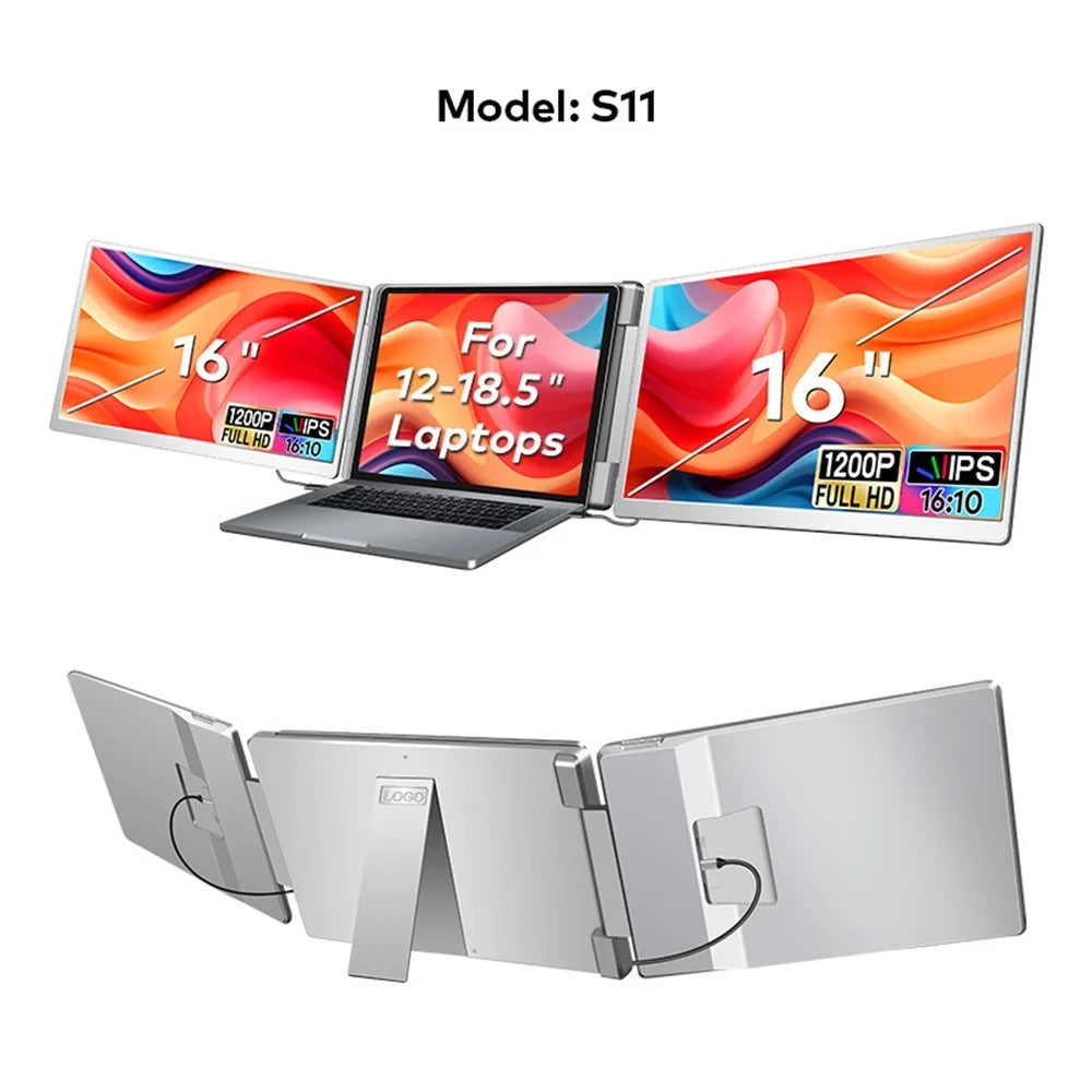 💻 Visture™ – FHD IPS Gaming Series Triple Screen Extender for Laptops