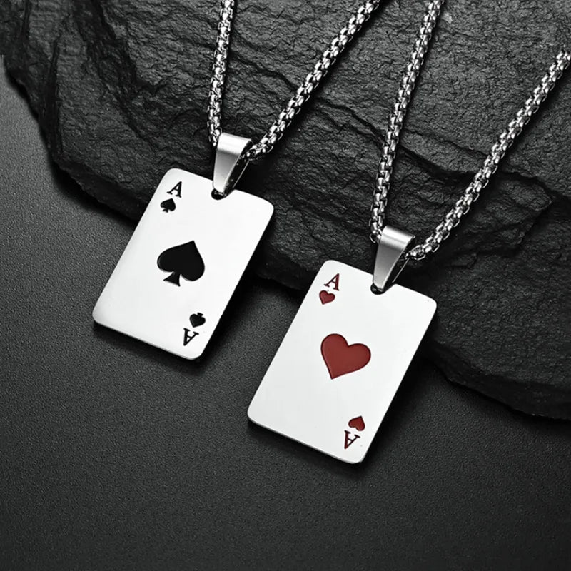 ♠️ CardKing™ – Stainless Steel King of Spades Pendant Necklace