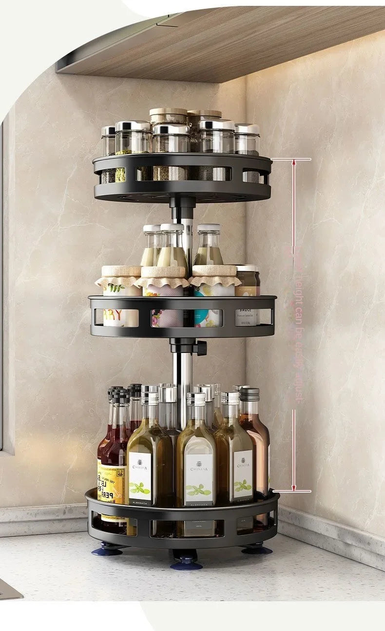 🍶 SpinMaster™ – 360° Rotating Spice Rack Organizer
