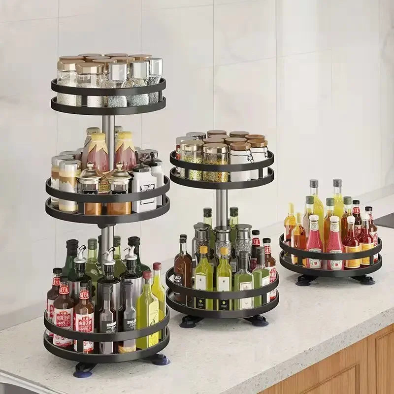 🍶 SpinMaster™ – 360° Rotating Spice Rack Organizer
