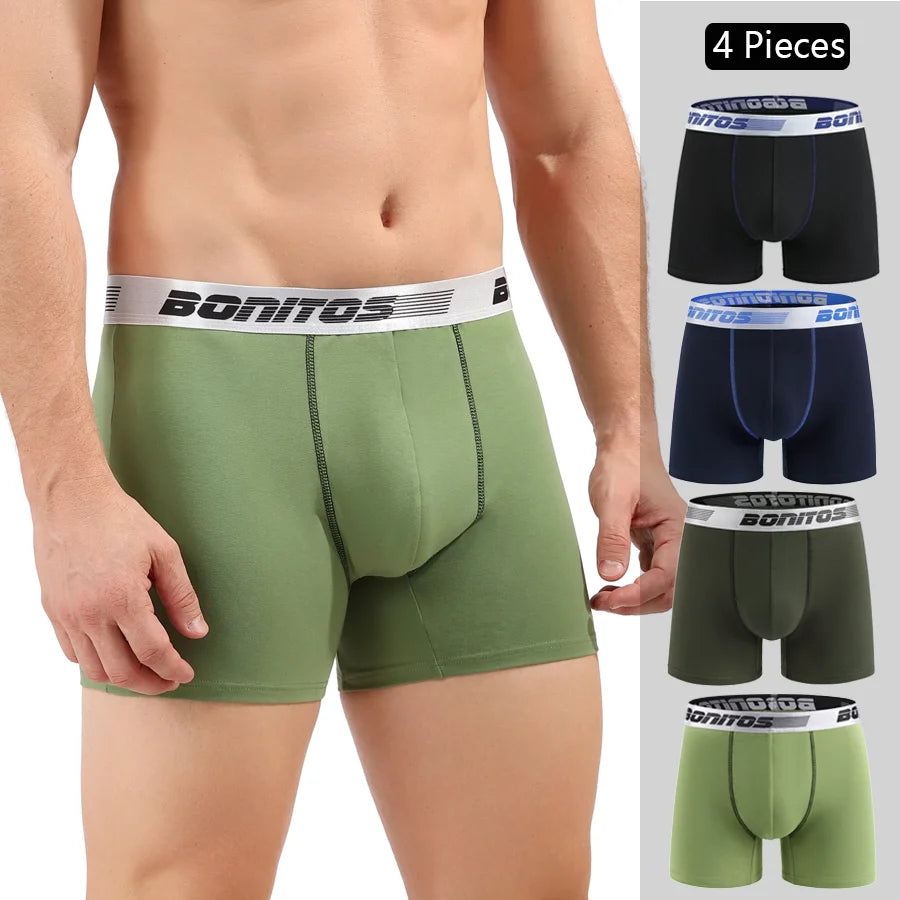 🩲 ComfyBox™ – 4pcs Men’s Cotton Boxer Shorts