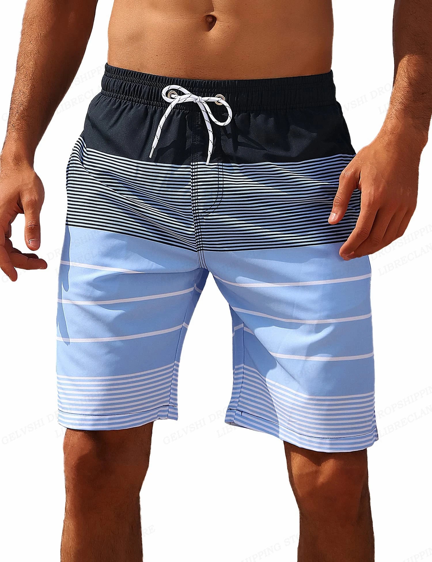 🏖️ Men’s Striped Beach Shorts
