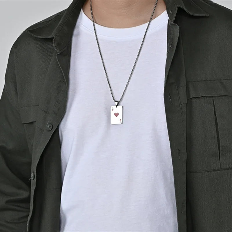 ♠️ CardKing™ – Stainless Steel King of Spades Pendant Necklace