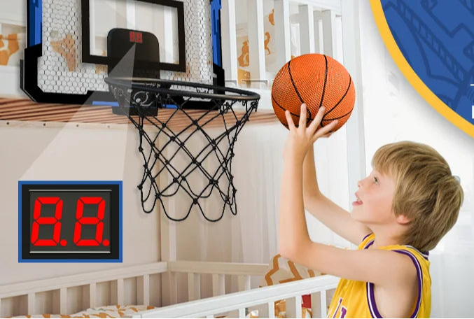 🏀 HoopMaster™ – Mini Wall-Mounted Basketball Hoop Set for Kids