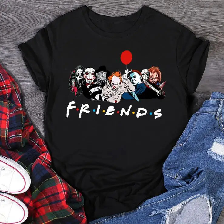 👕 HorrorFriends™ Oversized T-Shirt – Stephen King Characters Edition