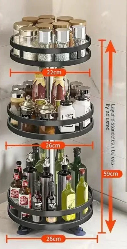 🍶 SpinMaster™ – 360° Rotating Spice Rack Organizer