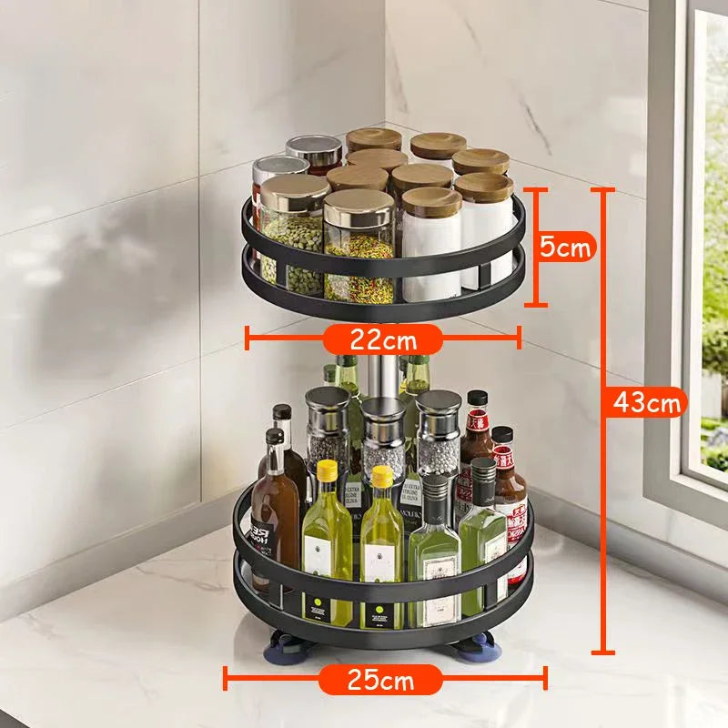 🍶 SpinMaster™ – 360° Rotating Spice Rack Organizer