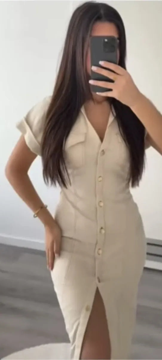 👗 Denim Midi Dress