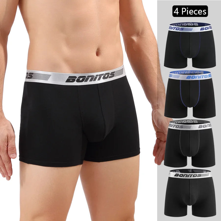 🩲 ComfyBox™ – 4pcs Men’s Cotton Boxer Shorts
