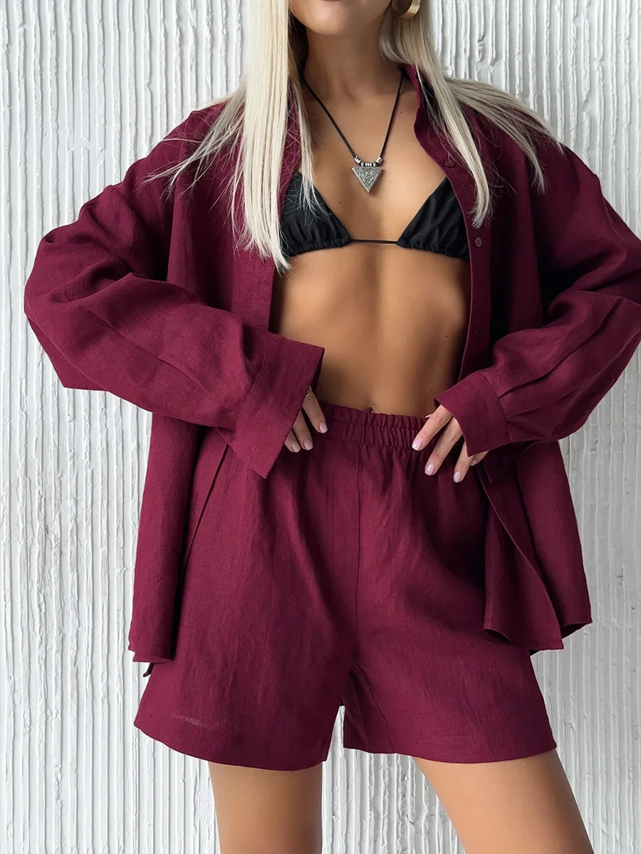 Cotton 2-Piece Pants Set – Cozy Summer Outfit