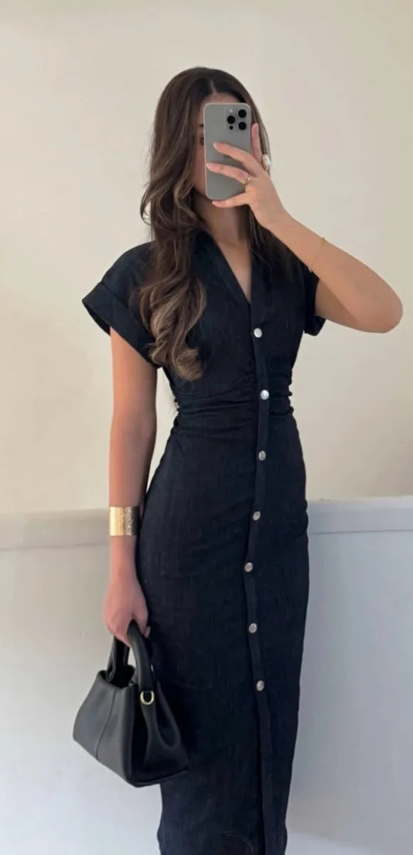 👗 Denim Midi Dress