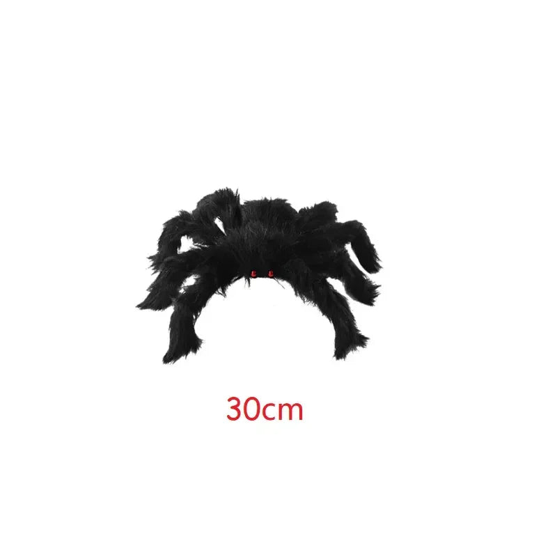 🕷️ Giant Plush Black Spider – Creepy Halloween Decor 👻