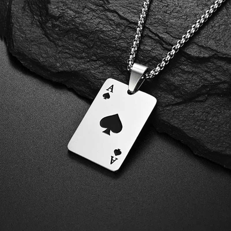 ♠️ CardKing™ – Stainless Steel King of Spades Pendant Necklace