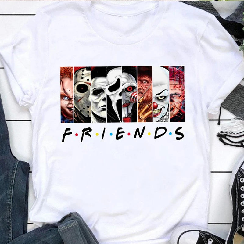 👕 HorrorFriends™ Oversized T-Shirt – Stephen King Characters Edition