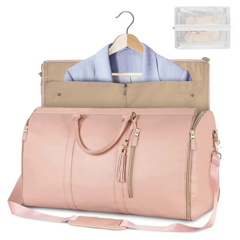 👜 TravelEase™ – Foldable Women’s PU Leather Duffel Bag