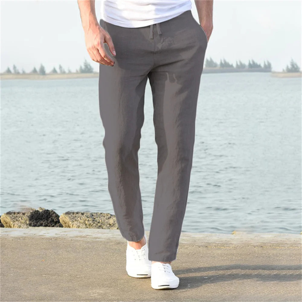 👖 BreezeFit™ – Men’s Cotton Linen Breathable Pants (S–3XL)