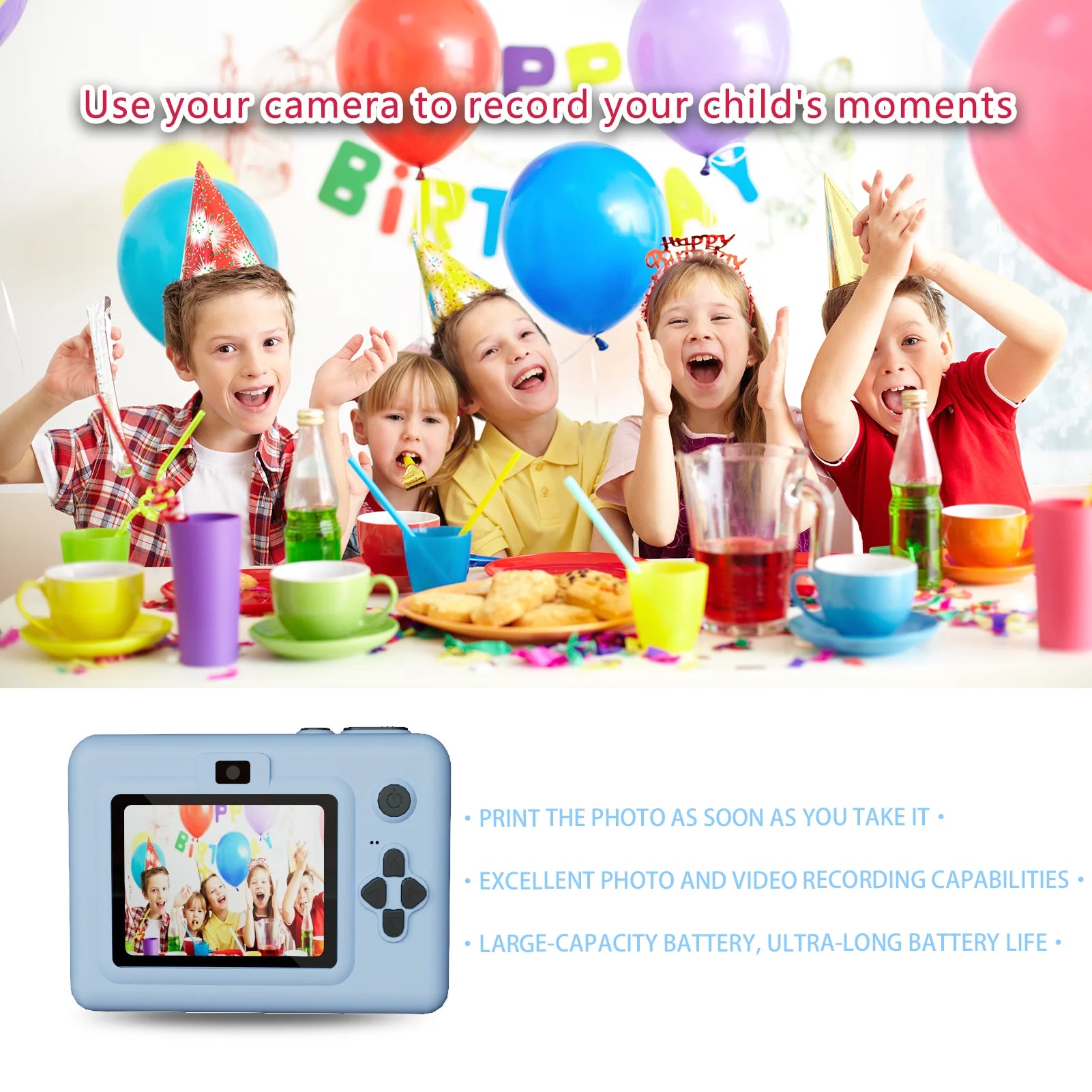 📷 SnapFun™ – Kids Digital Camera with Mini Thermal Printer