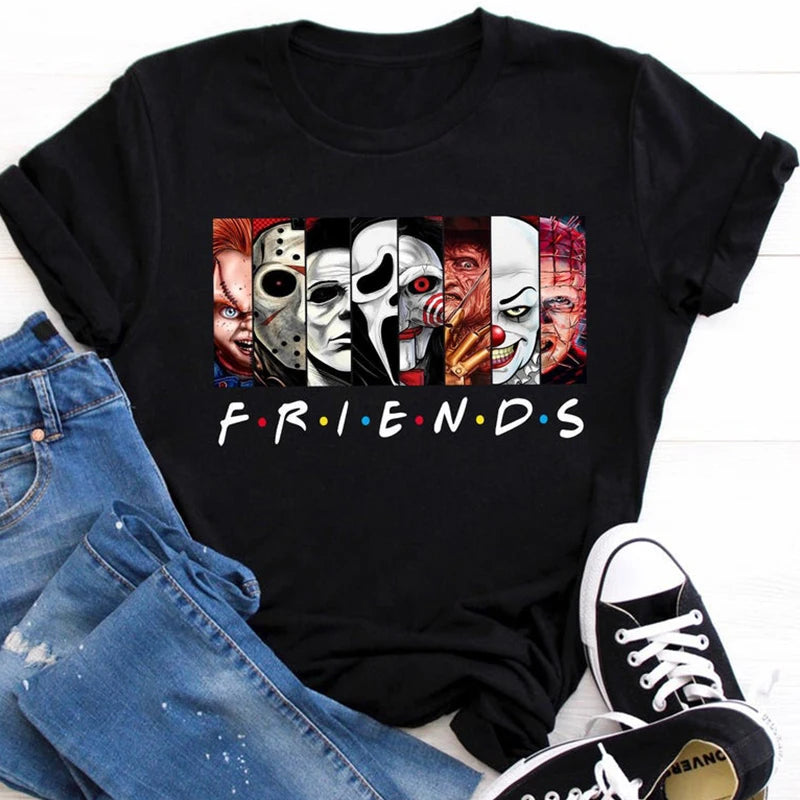 👕 HorrorFriends™ Oversized T-Shirt – Stephen King Characters Edition