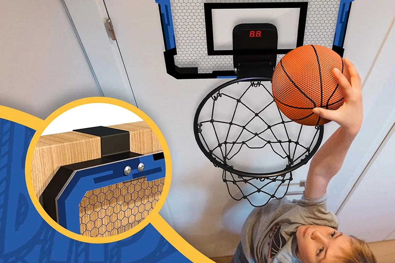 🏀 HoopMaster™ – Mini Wall-Mounted Basketball Hoop Set for Kids