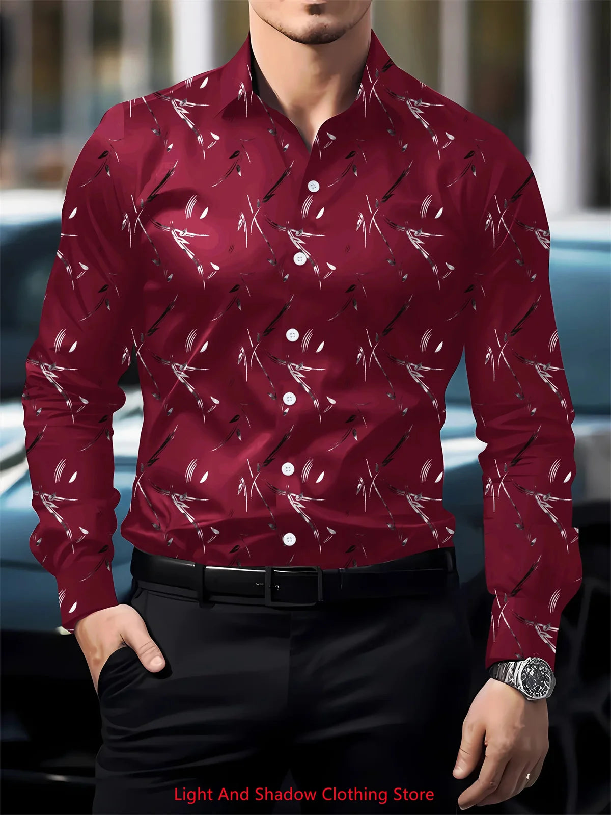 👔 Men’s Printed Button-Up Shirt