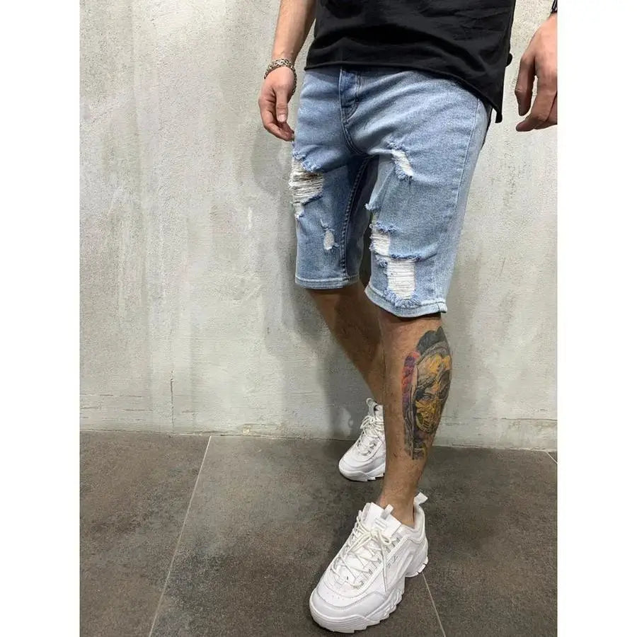 👖 Men’s Ripped Denim Shorts
