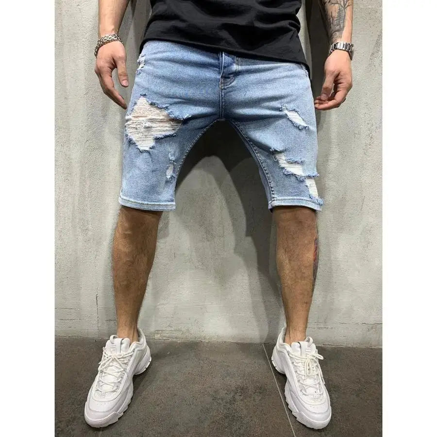 👖 Men’s Ripped Denim Shorts
