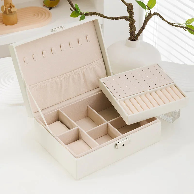 💎 LuxCase™ – Double Layer Leather Jewelry Storage Box