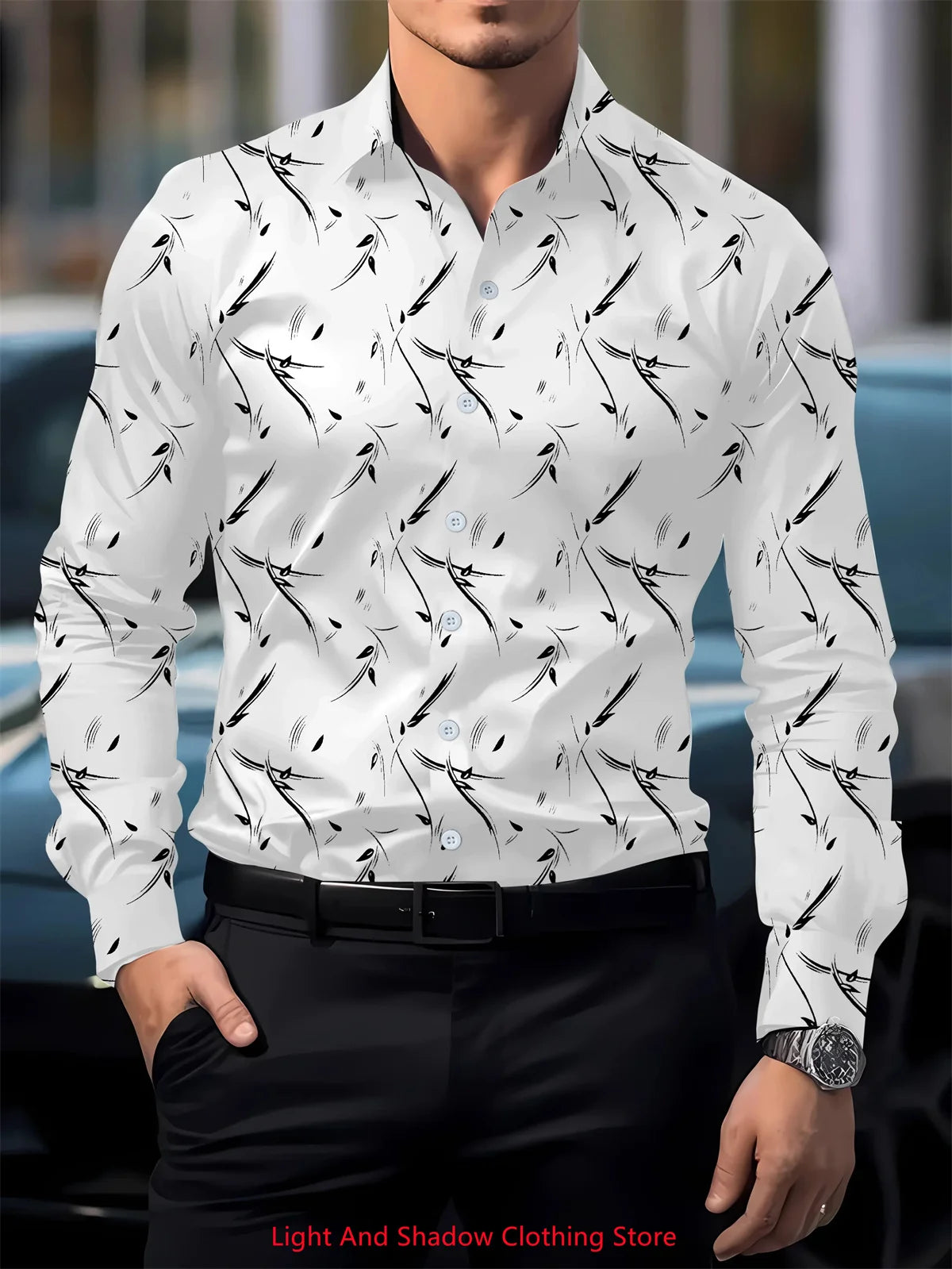👔 Men’s Printed Button-Up Shirt