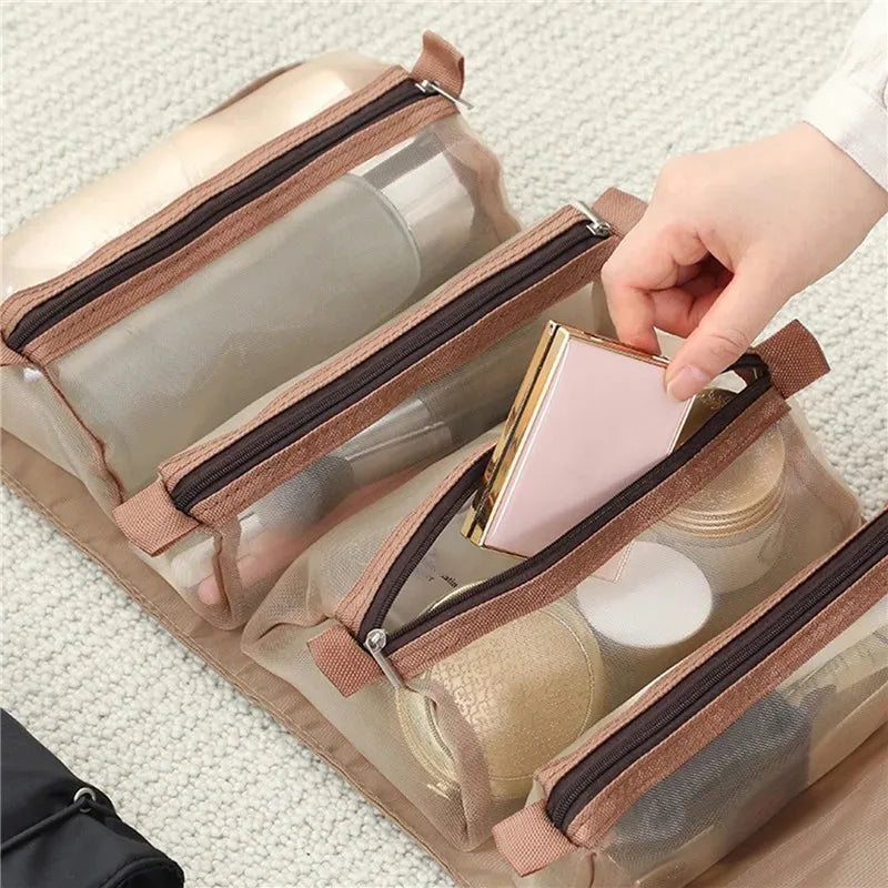 💼 FlexiBag™ – 4-in-1 Detachable Cosmetic & Toiletry Bag