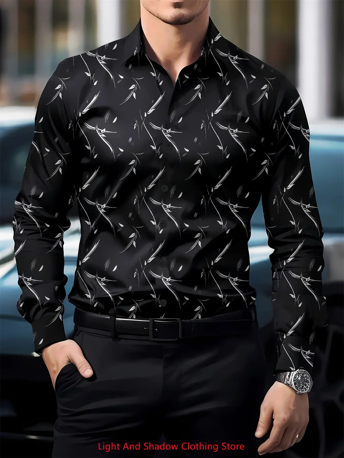 👔 Men’s Printed Button-Up Shirt