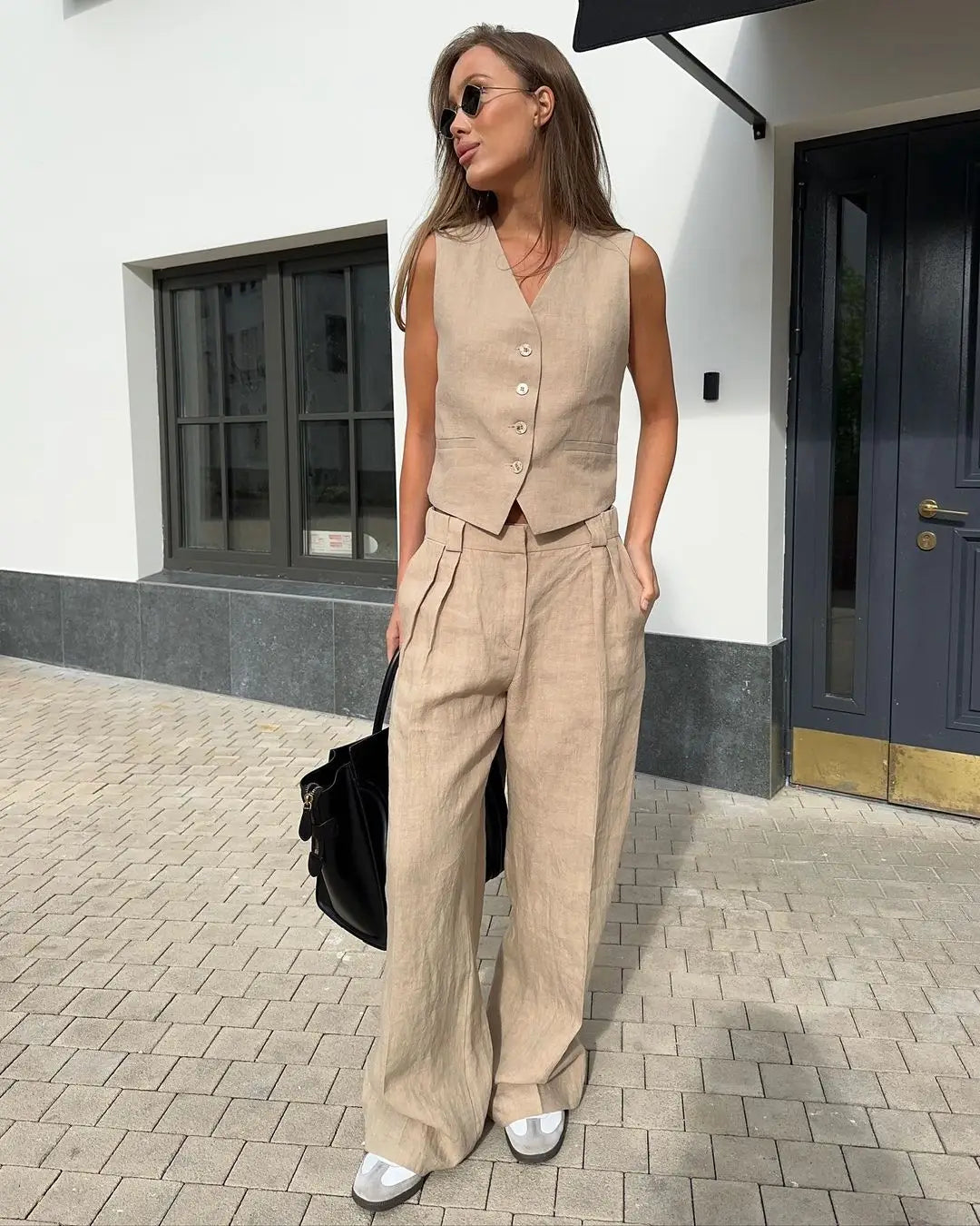 Linen 2-Piece Pants Set