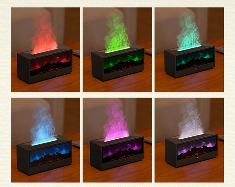 🔥 FlameMist™ – Simulated Fireplace Aroma Diffuser & Humidifier