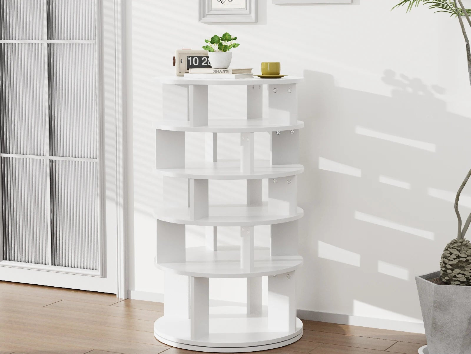 👟 ShoeSpin™ – 5-Tier Rotating Shoe Rack Tower