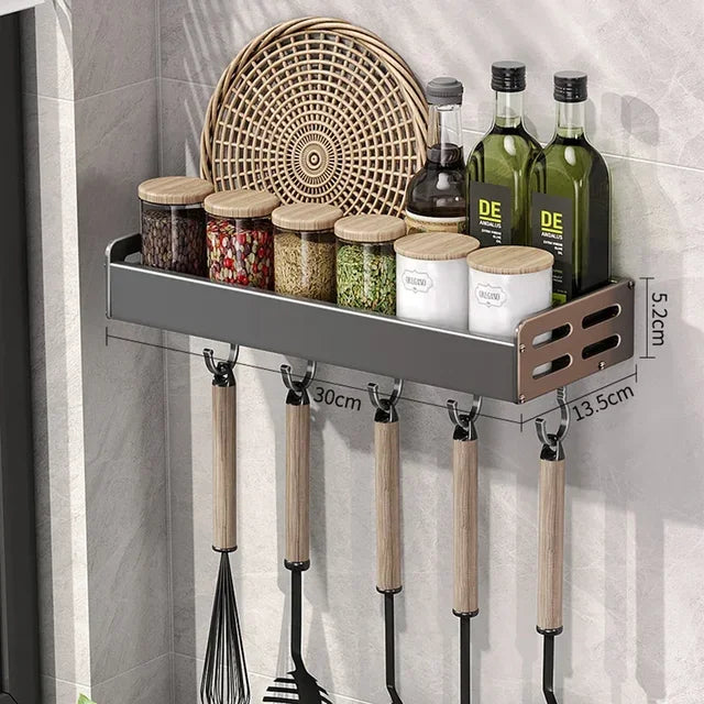 🧂 KitchenPro™ – Wall-Mounted Multi-Functional Seasoning & Storage Rack