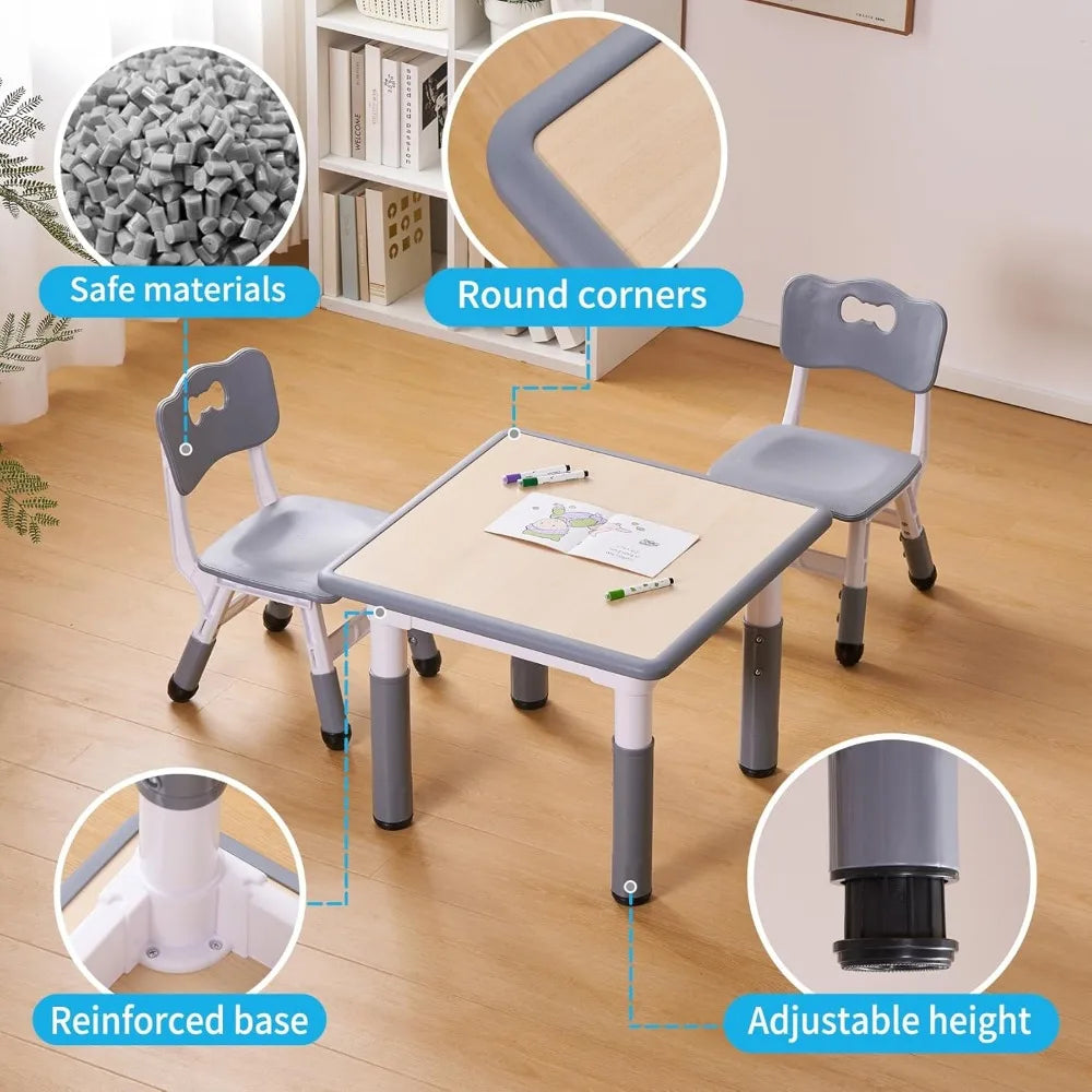 🎨 SmartDesk™ – Kids Adjustable Study Table & Chair Set (3-Piece)