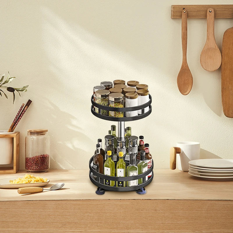 🍶 SpinMaster™ – 360° Rotating Spice Rack Organizer