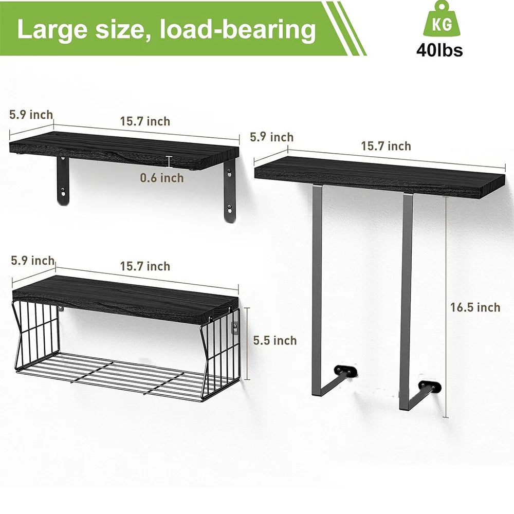 🪵 EcoRack™ – Wooden Wall-Mounted Bathroom Shelf & Organizer