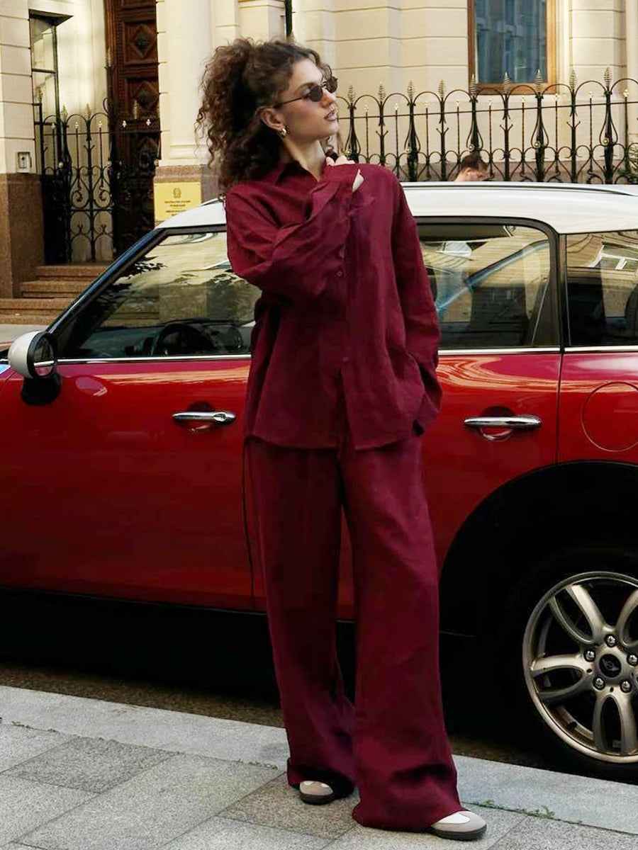 Cotton 2-Piece Pants Set – Cozy Summer Outfit