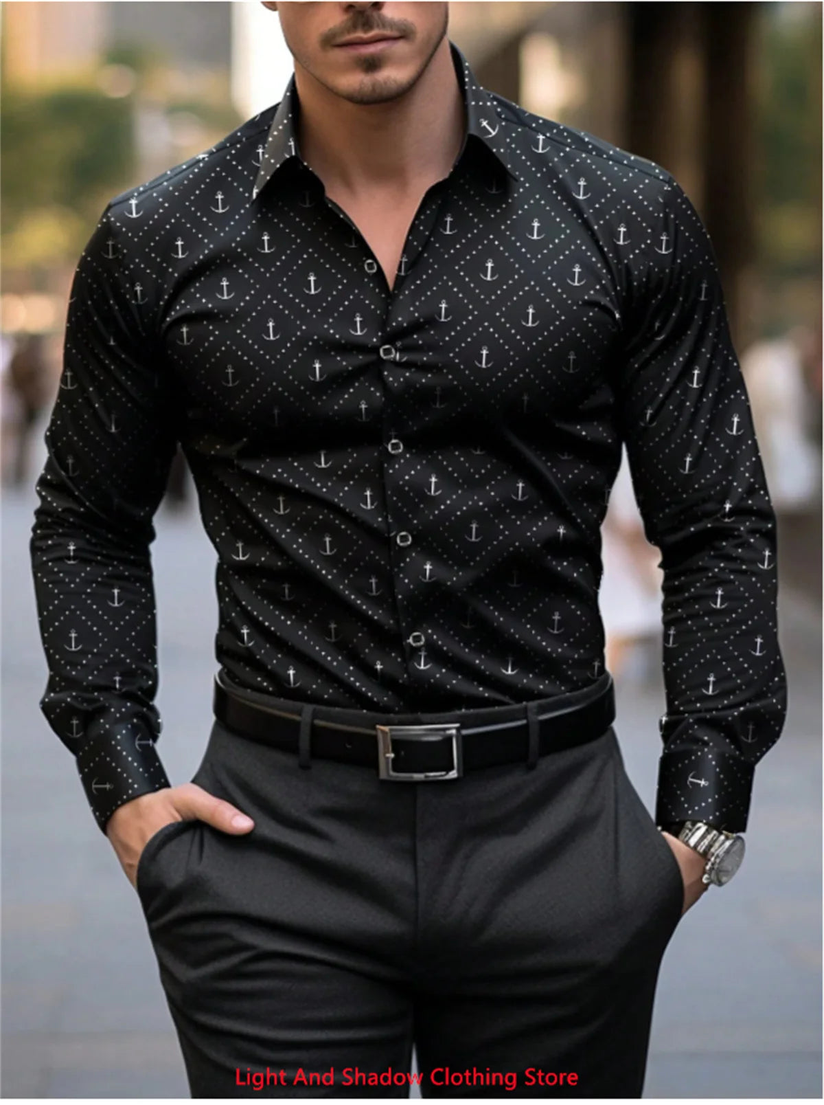 👔 Men’s Printed Button-Up Shirt