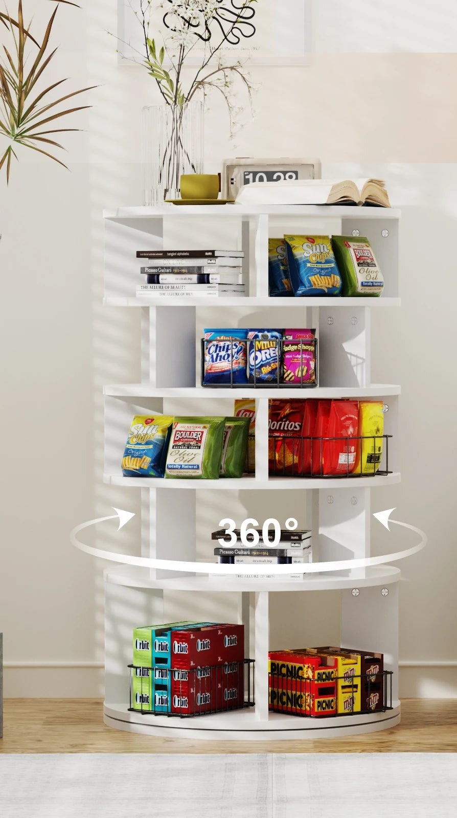 👟 ShoeSpin™ – 5-Tier Rotating Shoe Rack Tower