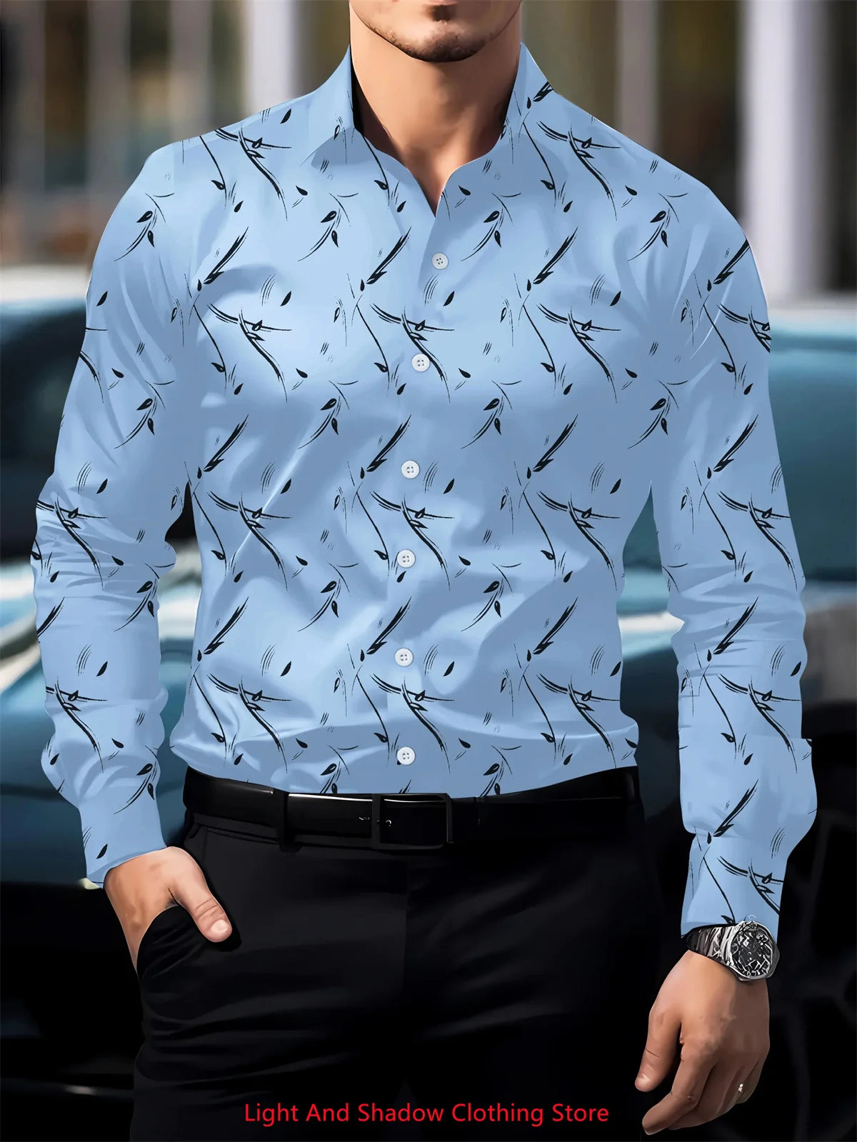 👔 Men’s Printed Button-Up Shirt