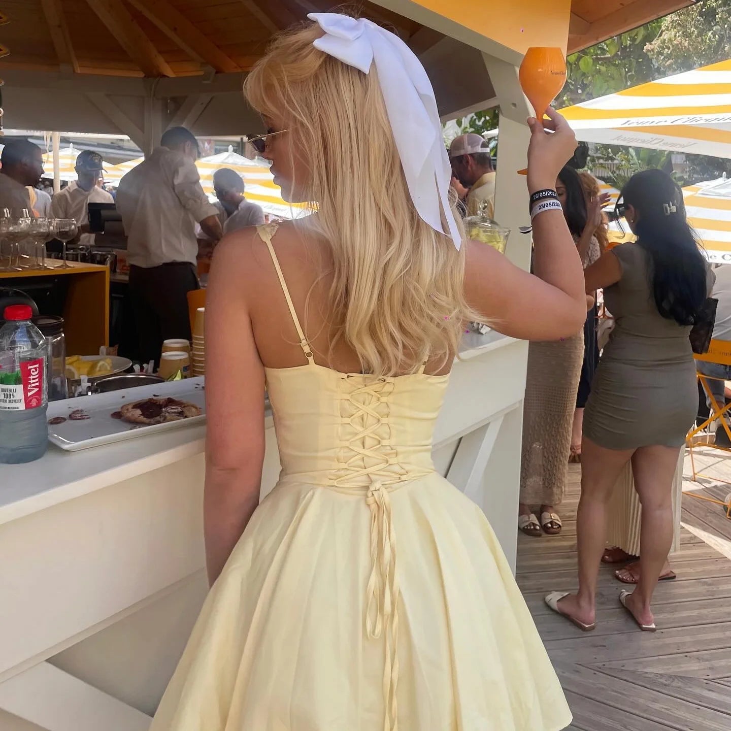 Summer A-Line Lace-Up Dress