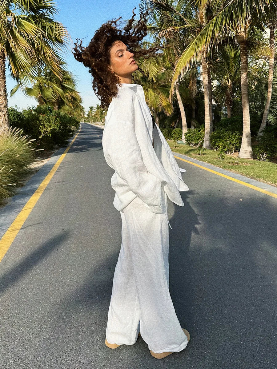 Cotton 2-Piece Pants Set – Cozy Summer Outfit