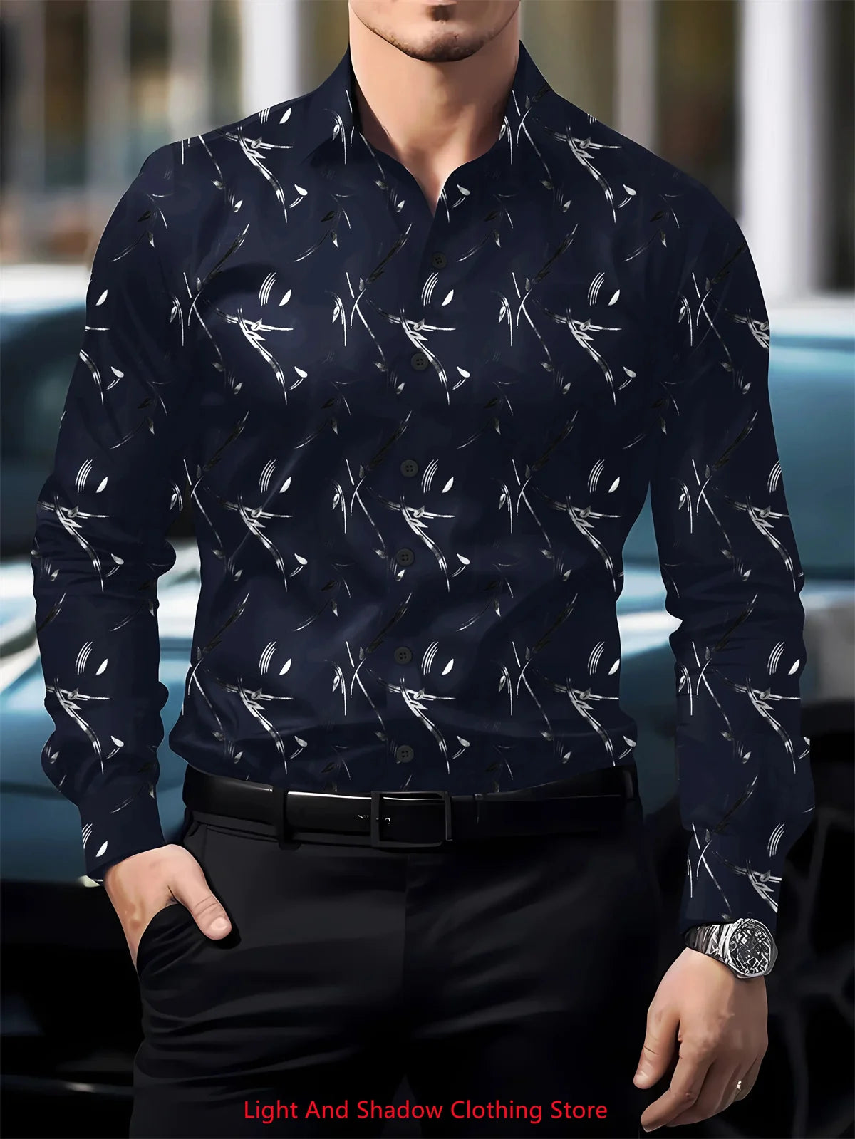 👔 Men’s Printed Button-Up Shirt
