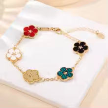 🌸 BloomCharm™ – Double-Sided Plum Blossom & Lucky Flower Bracelet