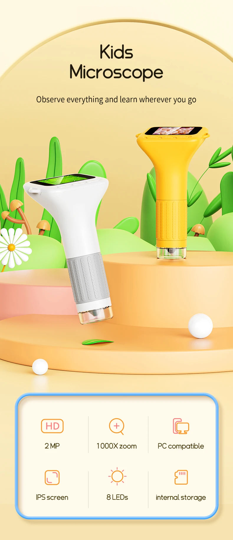 🔬 MicroKid™ – 1000x Digital Microscope for Kids