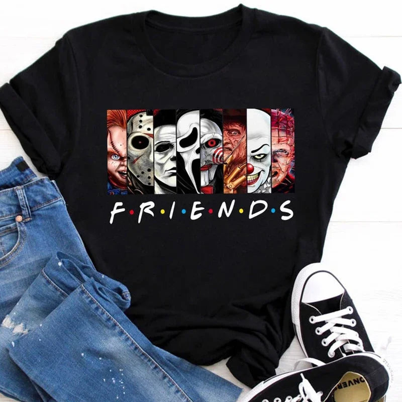 👕 HorrorFriends™ Oversized T-Shirt – Stephen King Characters Edition