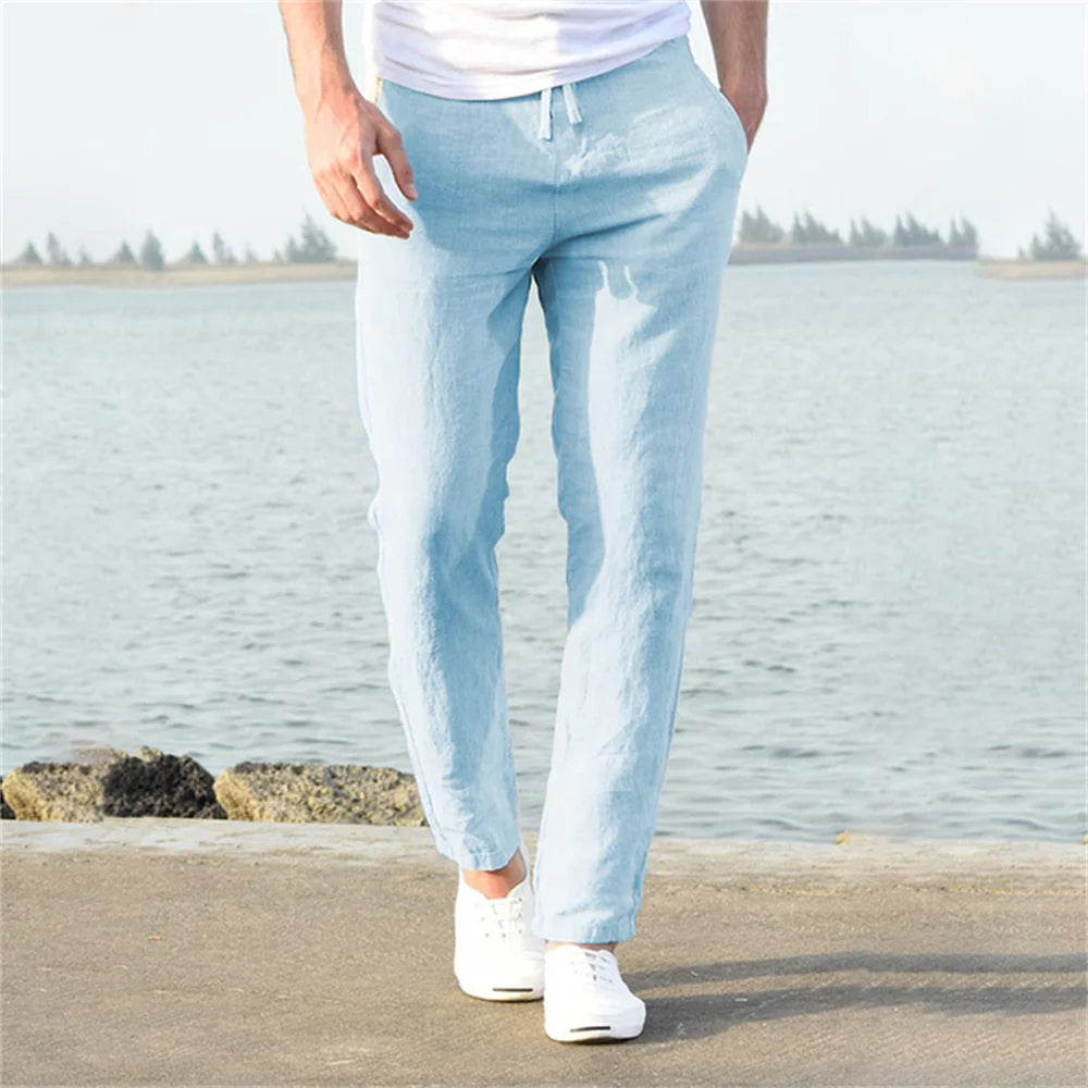 👖 BreezeFit™ – Men’s Cotton Linen Breathable Pants (S–3XL)
