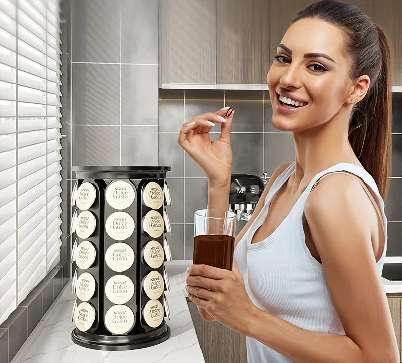 ☕ CaféRack™ – 40 Pod 360° Rotating Coffee Capsule Holder