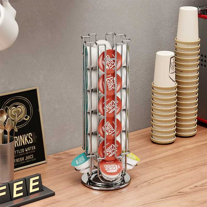 ☕ DolceTower™ – 24 Pod Rotating Dolce Gusto Capsule Holder